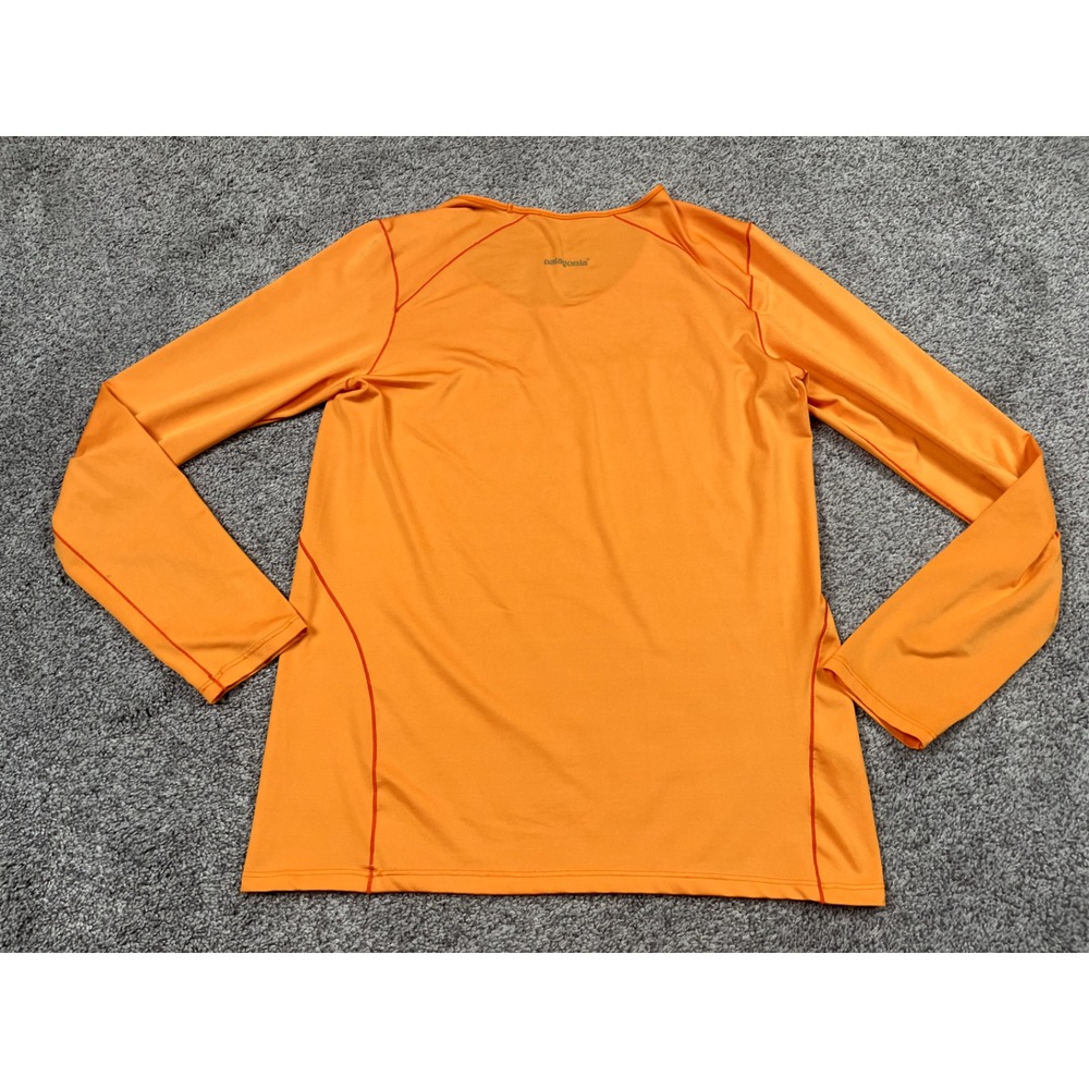 Patagonia Shirt Womens Medium Orange Long Sleeve Base Layer Camping Hike Outdoor - Picture 2 of 7
